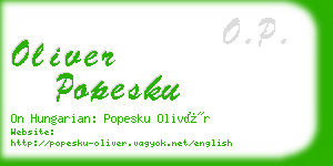 oliver popesku business card